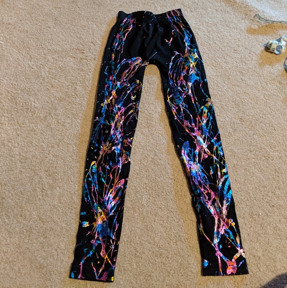Live Electric Paint Splatter leggings
